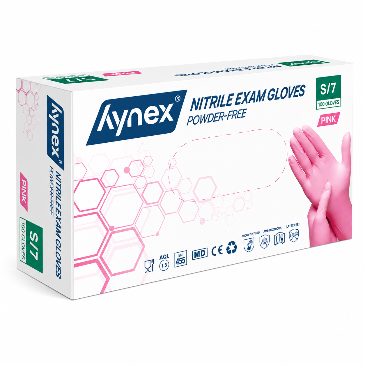 Hynex Nitrile Powder Free Roze S