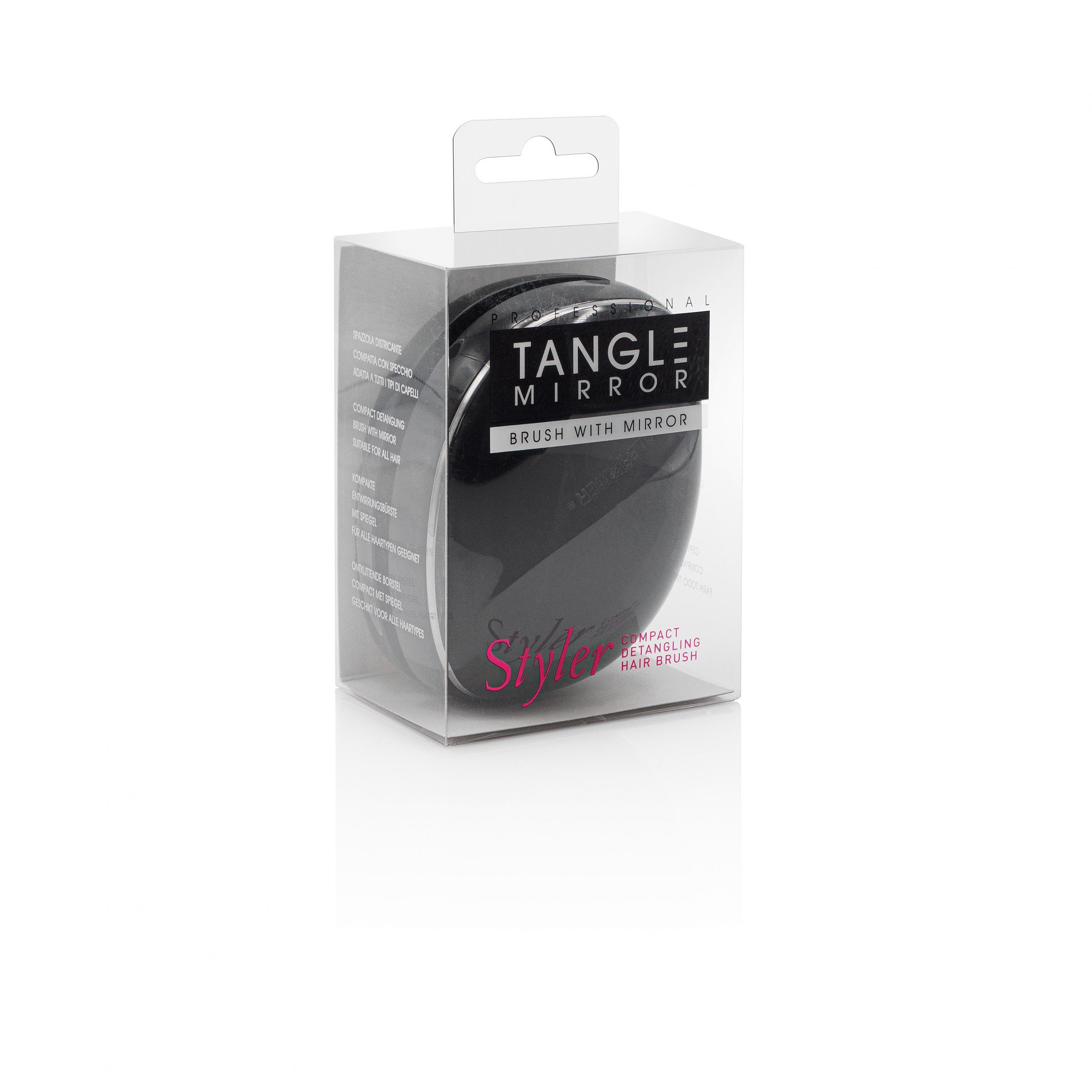 Professional Tangle Brush With Mirror Black