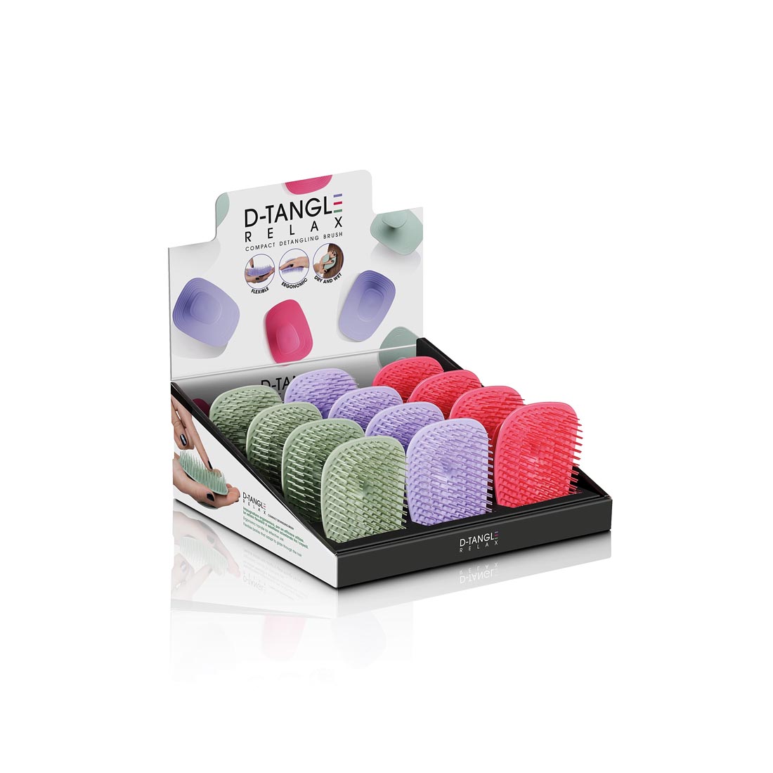 Xanitalia Pro D-Tangle Relax Compact Detangling Brush Display