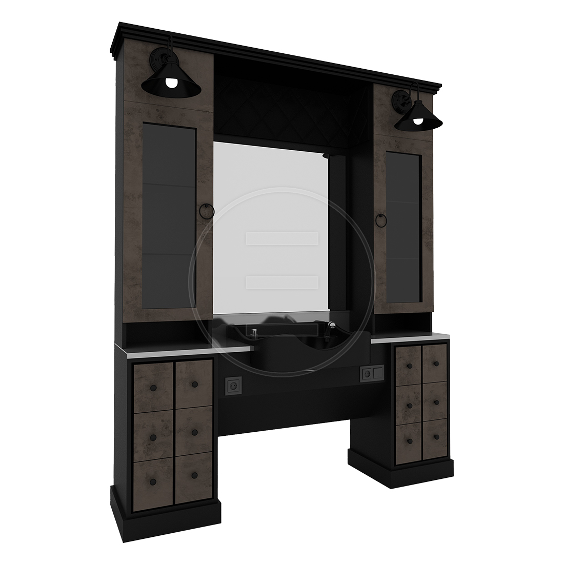 Barbier Unit Majesty Cabinet Met Wasbak